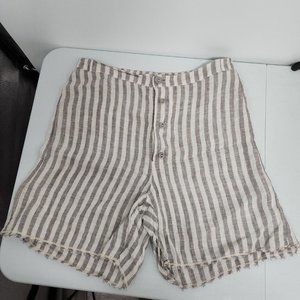NEW XCVI Size XS 100% Linen Striped Shorts Women's Lagenlook